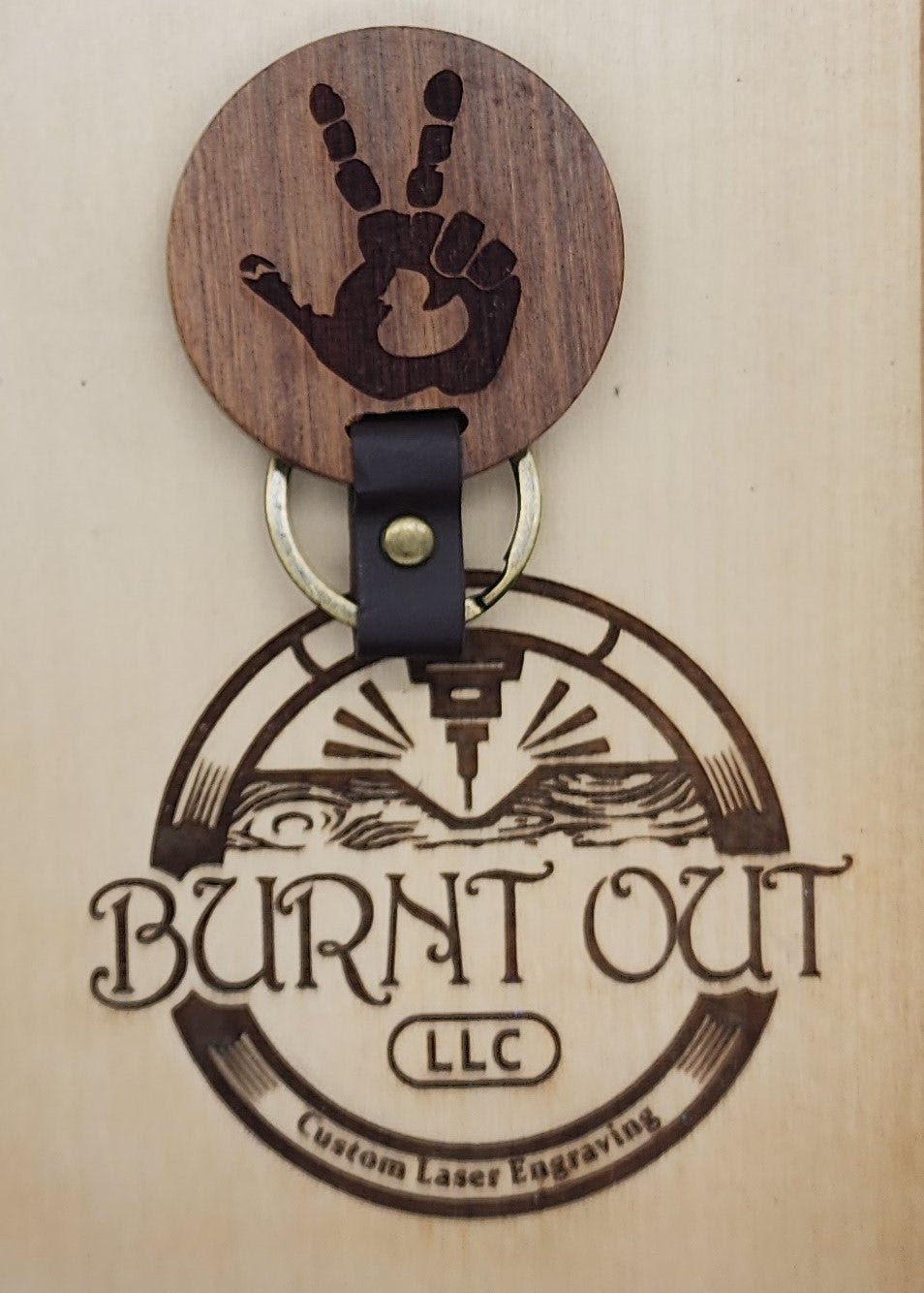 Laser Engraved Walnut Keychains