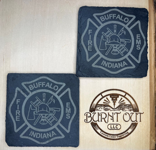 Custom Square Slate Coasters - Set of 4