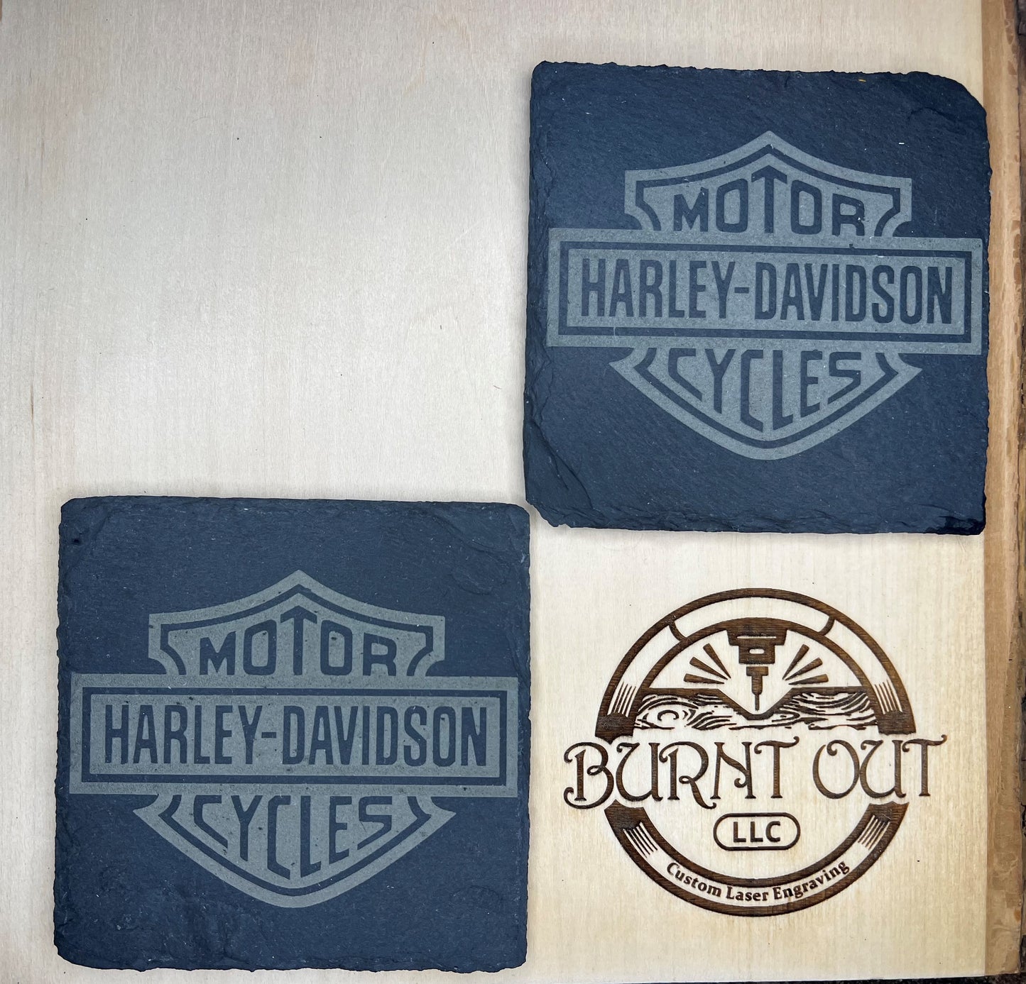 Custom Square Slate Coasters - Set of 4