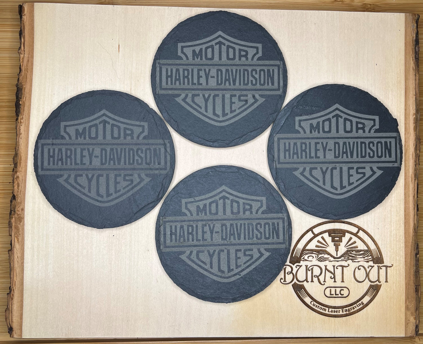 Custom Round Slate Coasters - Set of 4 coasters